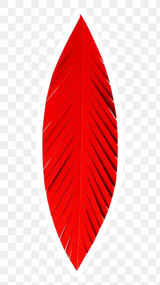 Red feather 3D papercraft sticker png