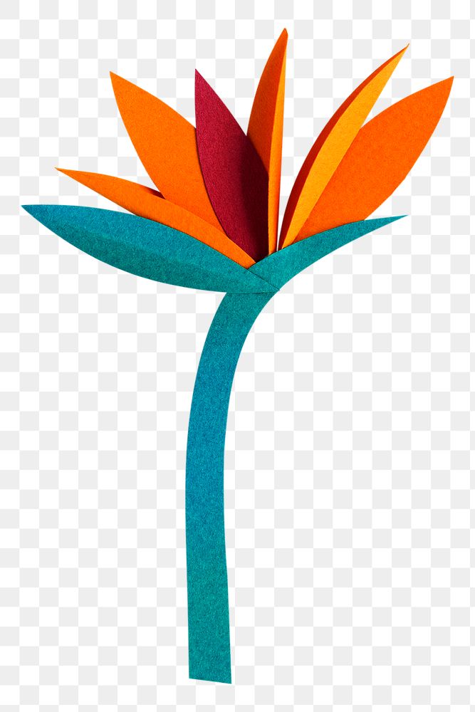 Bird of paradise papercraft flower png