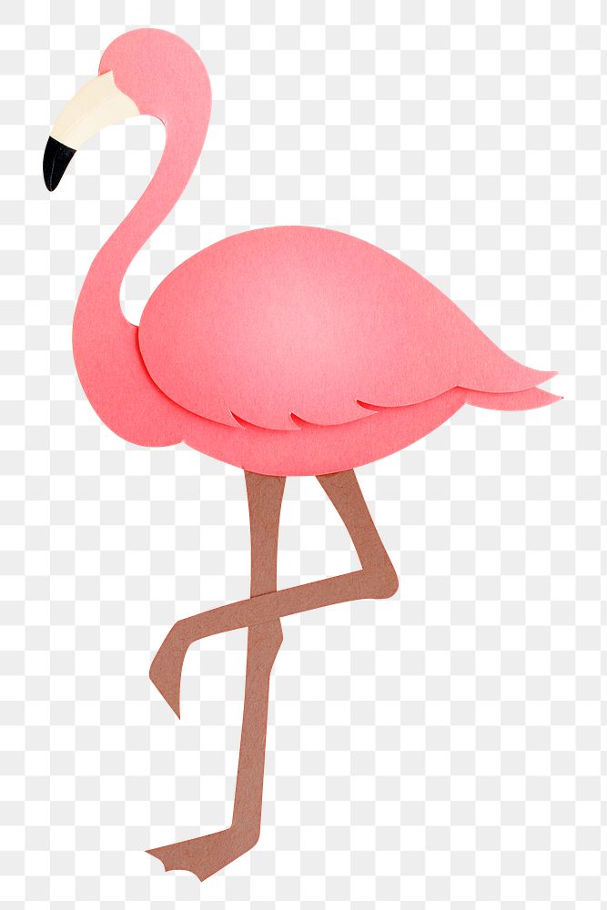 Pink flamingo 3D papercraft png