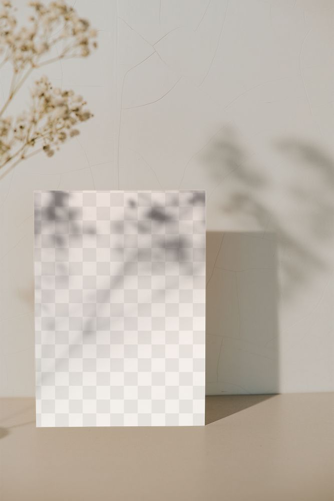 Card mockup by a plant design element 