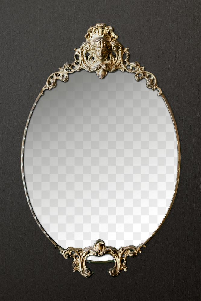 Vintage gold picture frame mockup transparent png