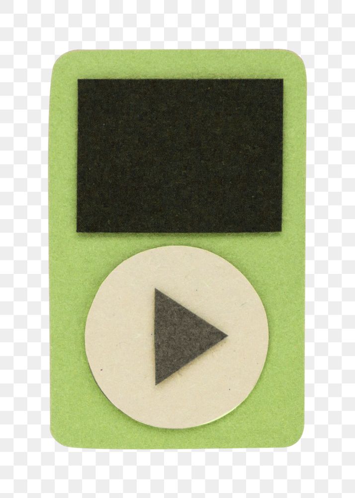 Green music player paper craft design element