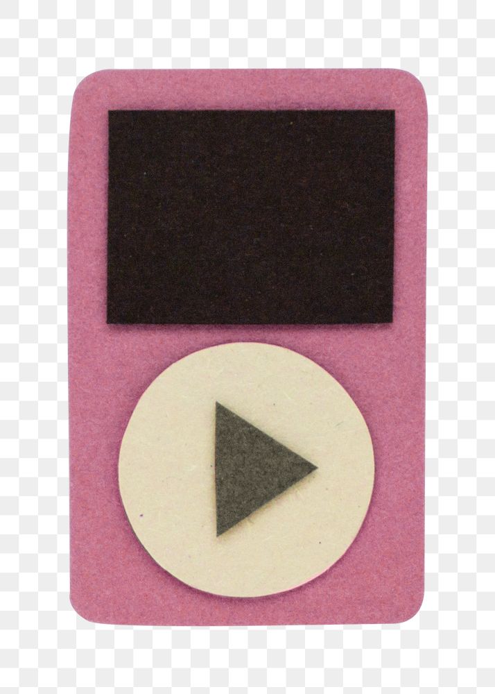 Pink music player paper craft design element