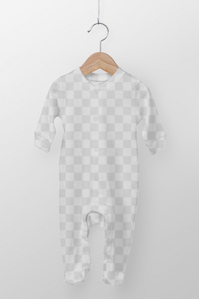 Toddler pajamas png mockup, kids apparel in transparent design