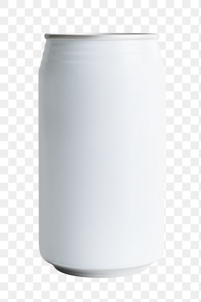 Minimal white tin can design element 