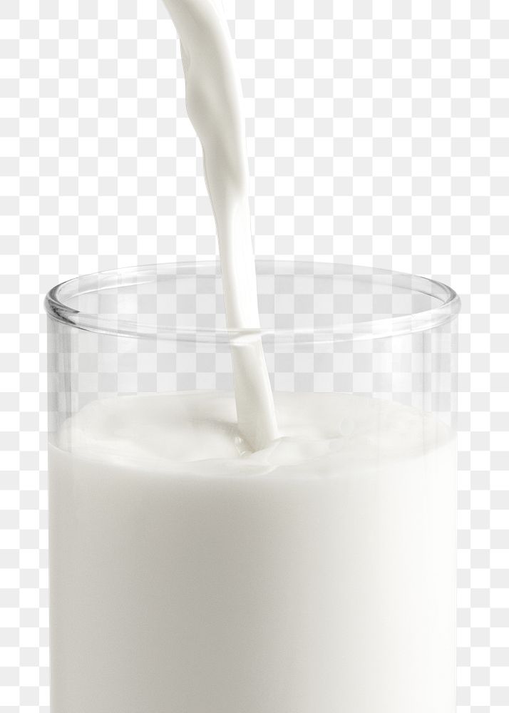 Close up of pouring milk into a glass design element