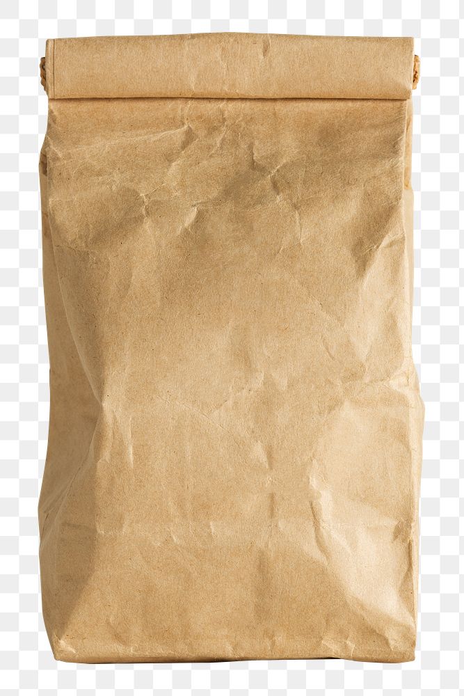Rolled brown paper bag with copy space 