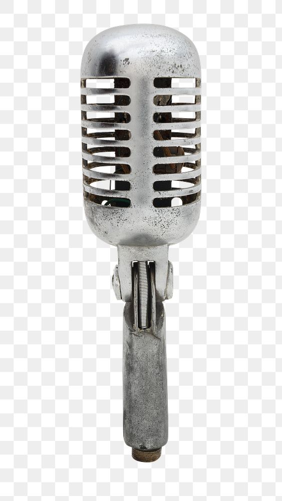Vintage silver microphone design element