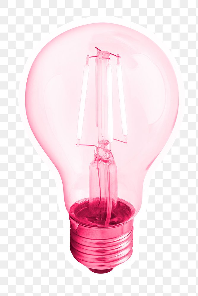 Pink Edison light bulb design Free PNG Sticker rawpixel