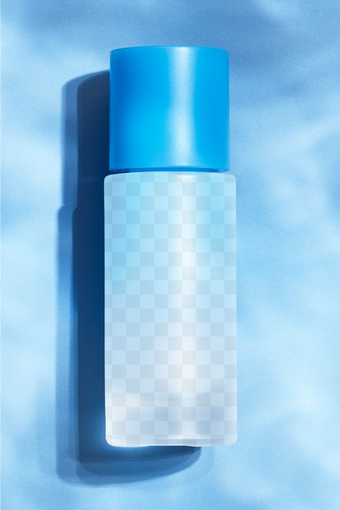Half transparent blue beauty care packaging design element