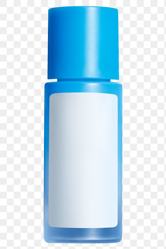 Half transparent blue beauty care packaging design element