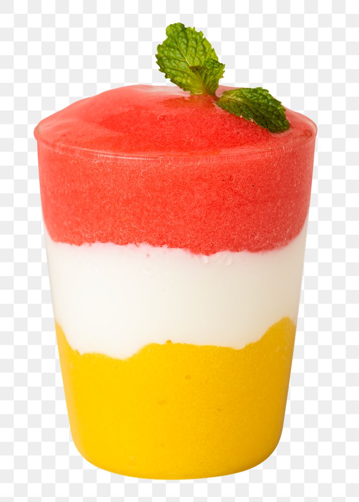 Layered berry yogurt and mango smoothie transparenrt png