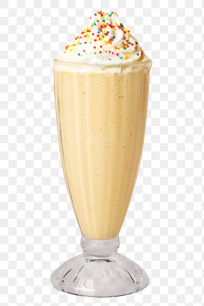 Vanilla milkshake with whipped cream transparent png