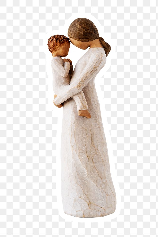 Mother holding her son resin figurine design element