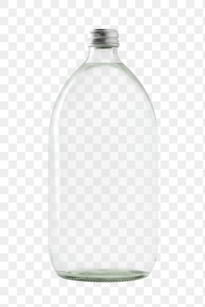 Empty clear glass bottle design Free PNG Sticker rawpixel