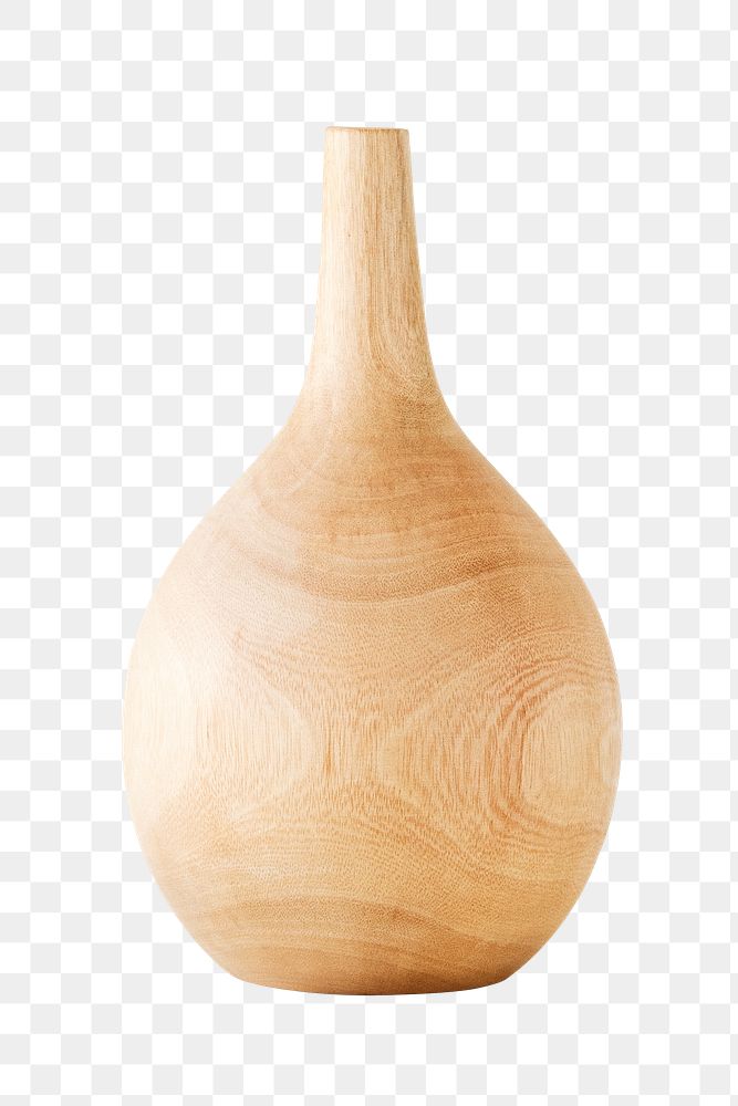 Empty wooden vase design element