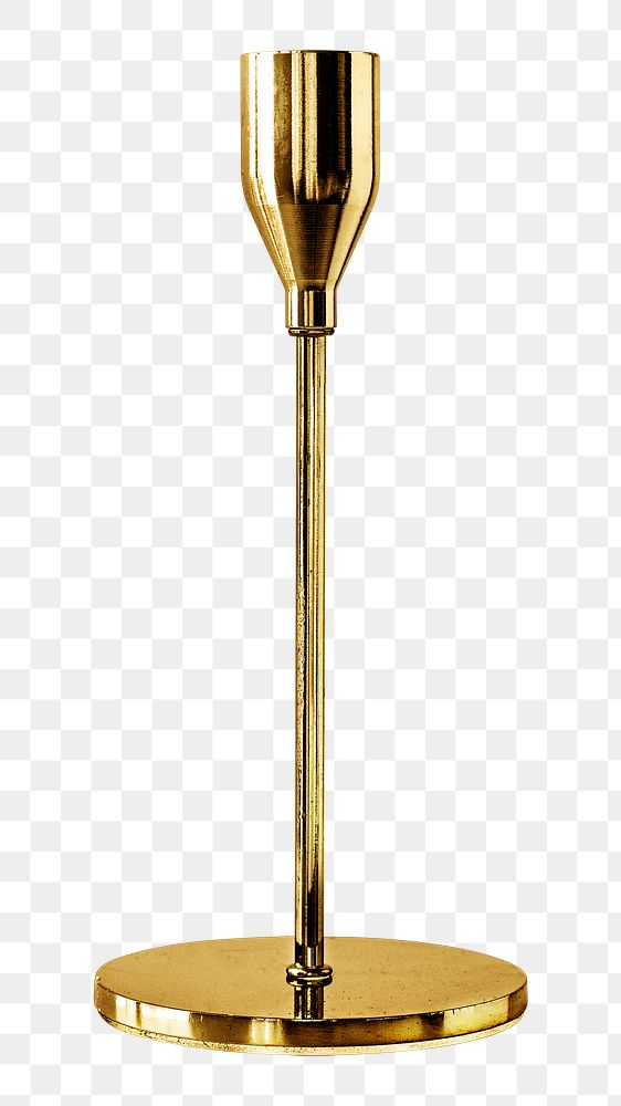 Antique shiny gold candle holder design element