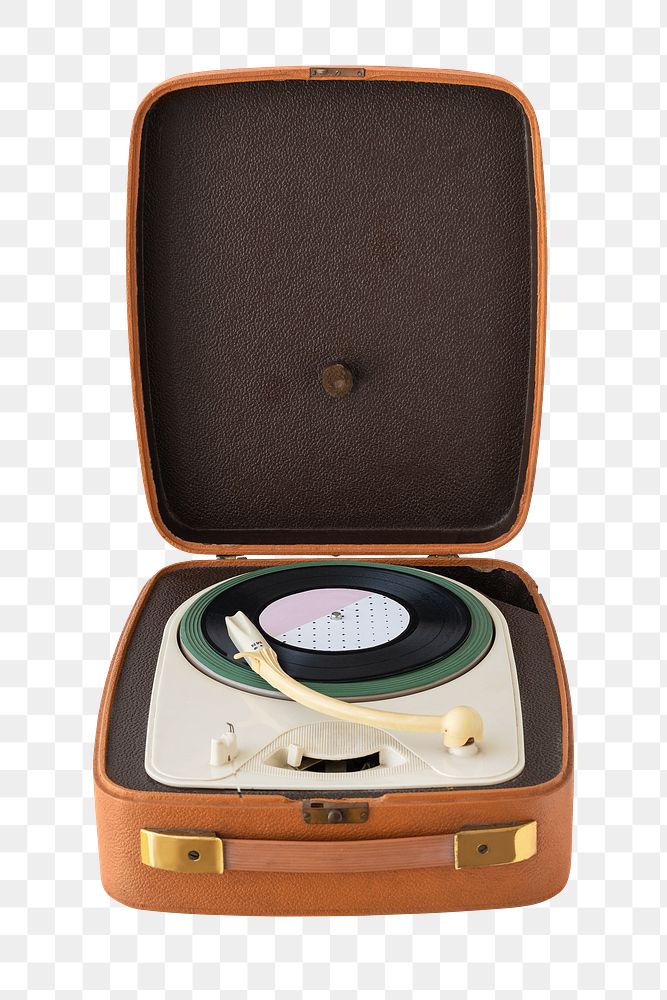 Brown retro vinyl record player design element