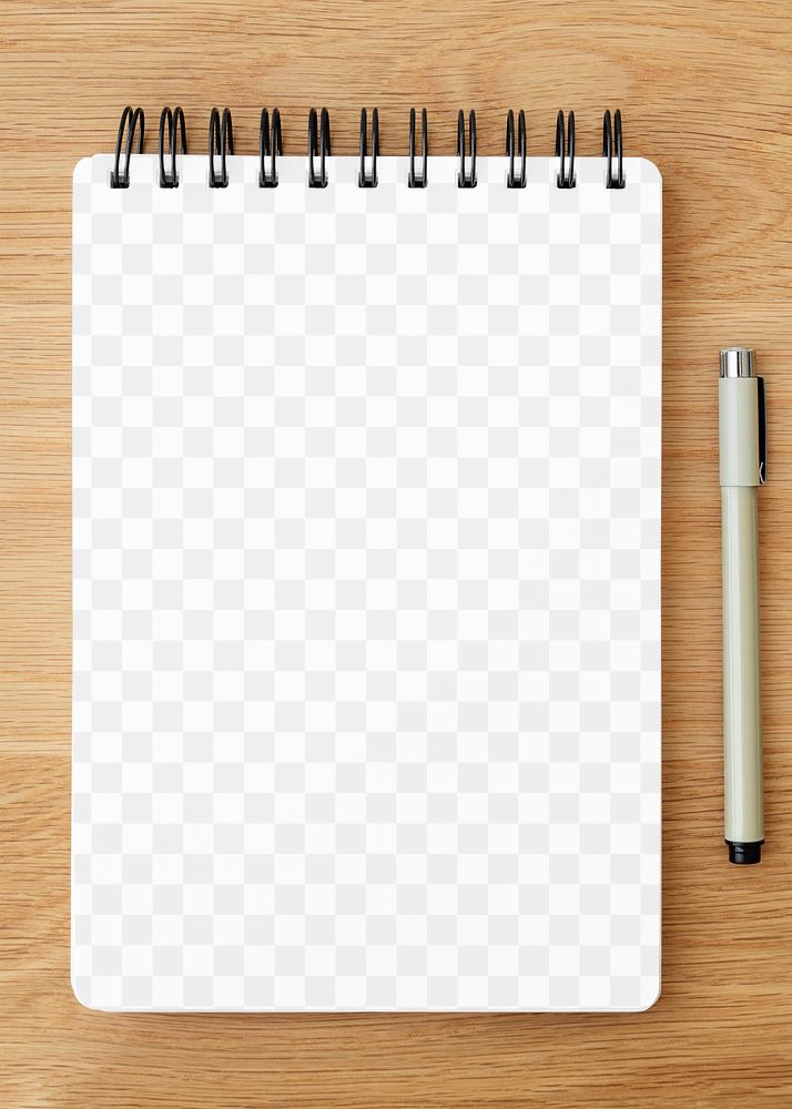 Blank plain white notebook page with a pen