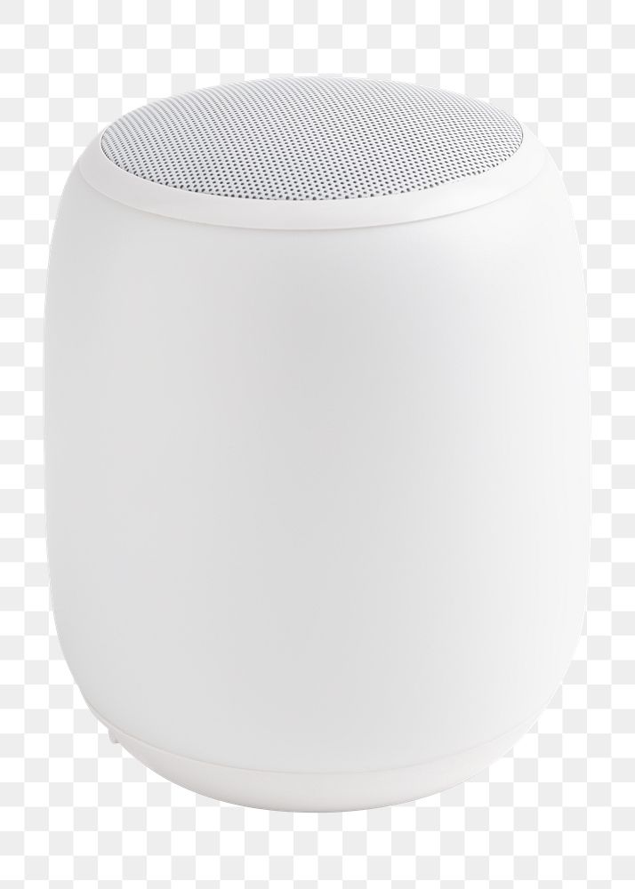 Wireless white smart speaker mockup png digital device
