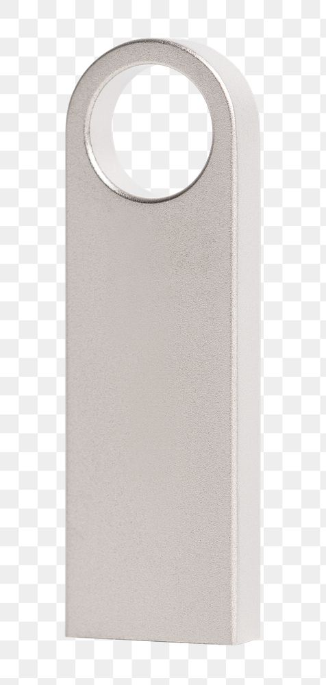 Silver USB flash drive png mockup technology data storage device