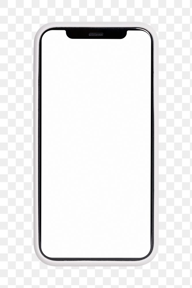 Mobile phone screen png mockup digital device