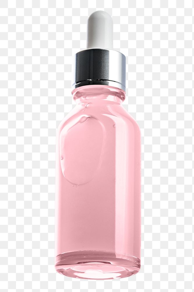PNG pink dropper bottle product packaging for beauty and skincare