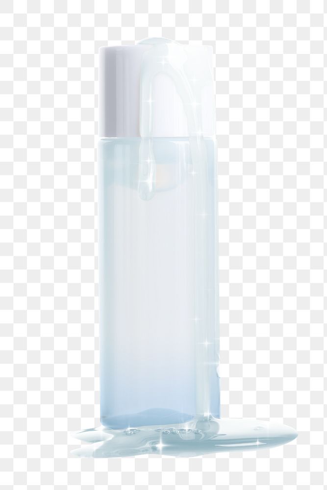 PNG cosmetic bottle blue product packaging for beauty and skincare