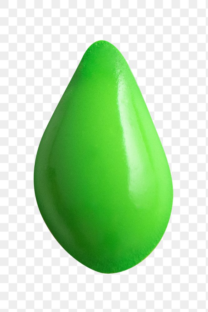 Green paint drop png design element