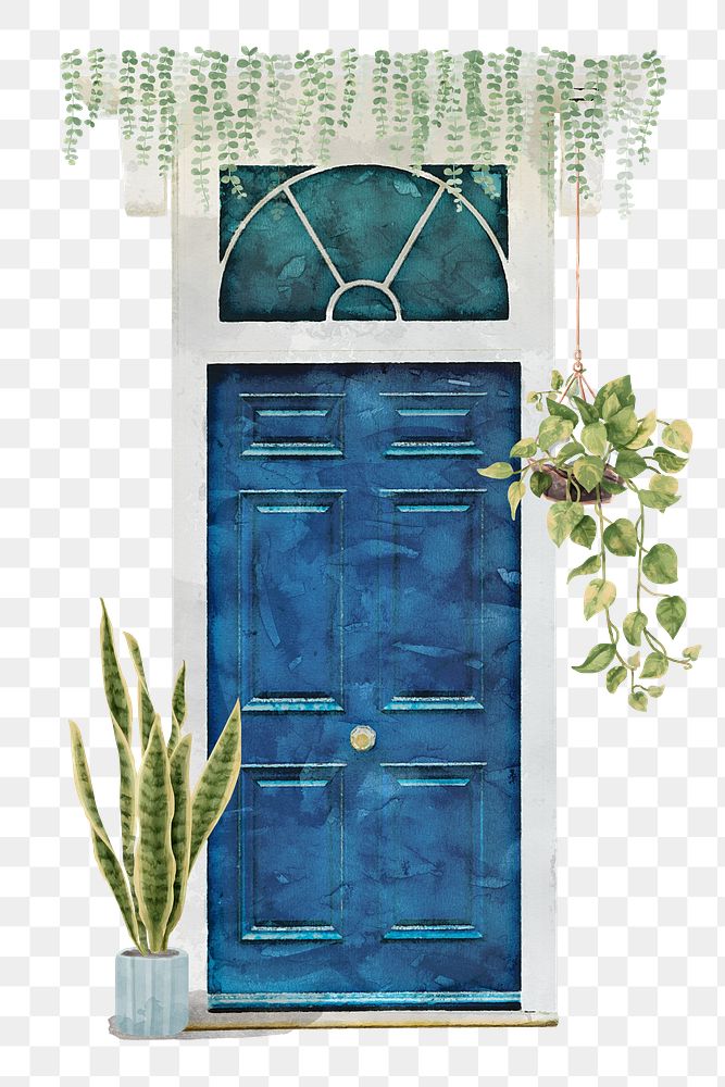 Aesthetic house png entrance clipart, modern door illustration