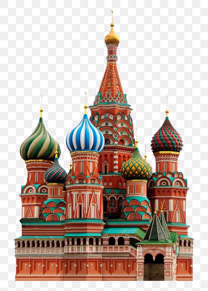 St. Basil's Cathedral png clipart, Russian famous landmark, transparent background