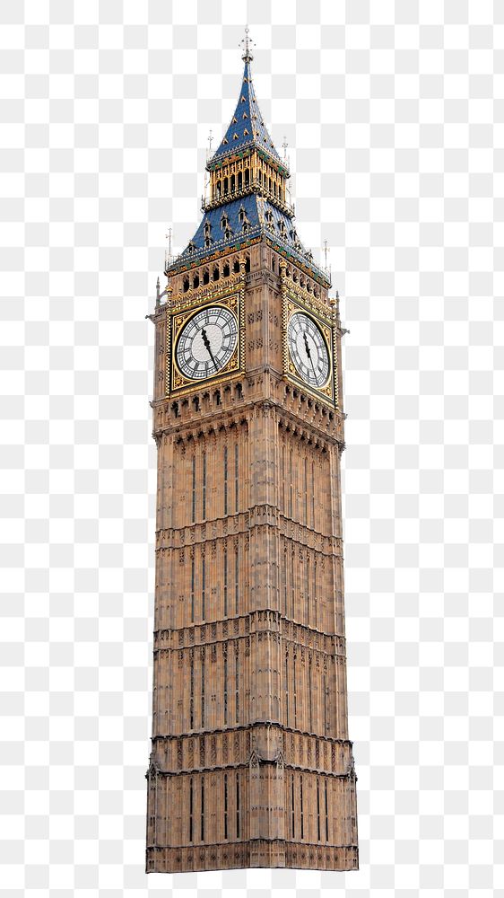 London's Big Ben png clipart, famous clock tower, transparent background