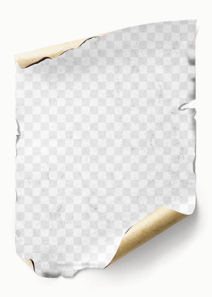 PNG note paper texture mockup, transparent background