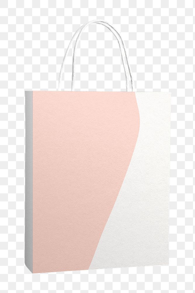 Pink shopping bag png, blank design space on transparent background