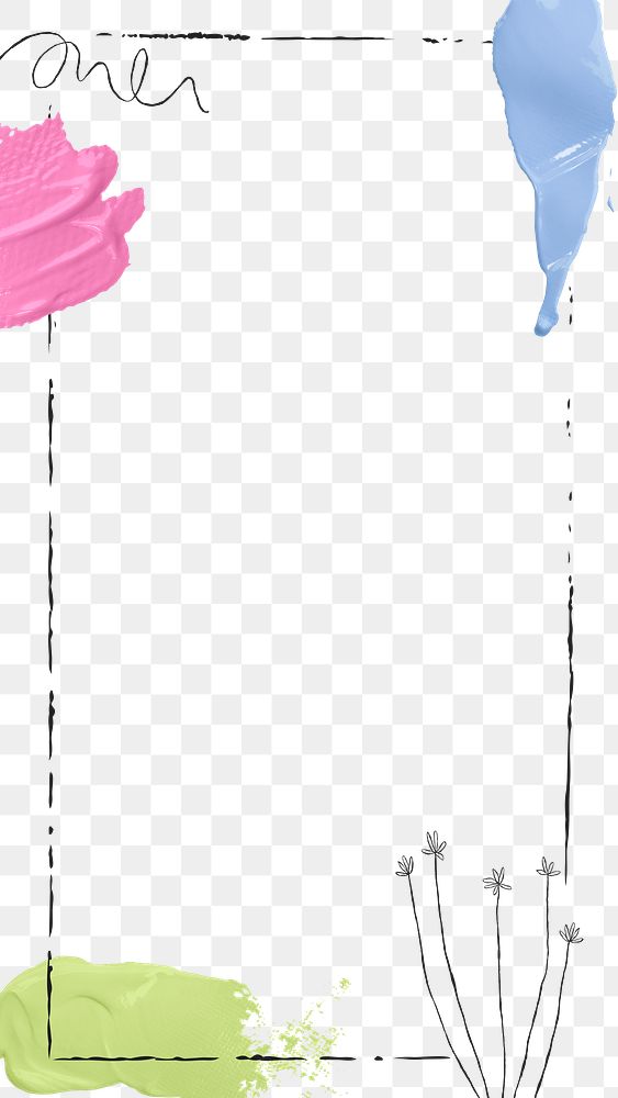 Watercolor png border frame, wallpaper background