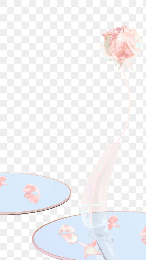 Aesthetic border png, abstract flower transparent background