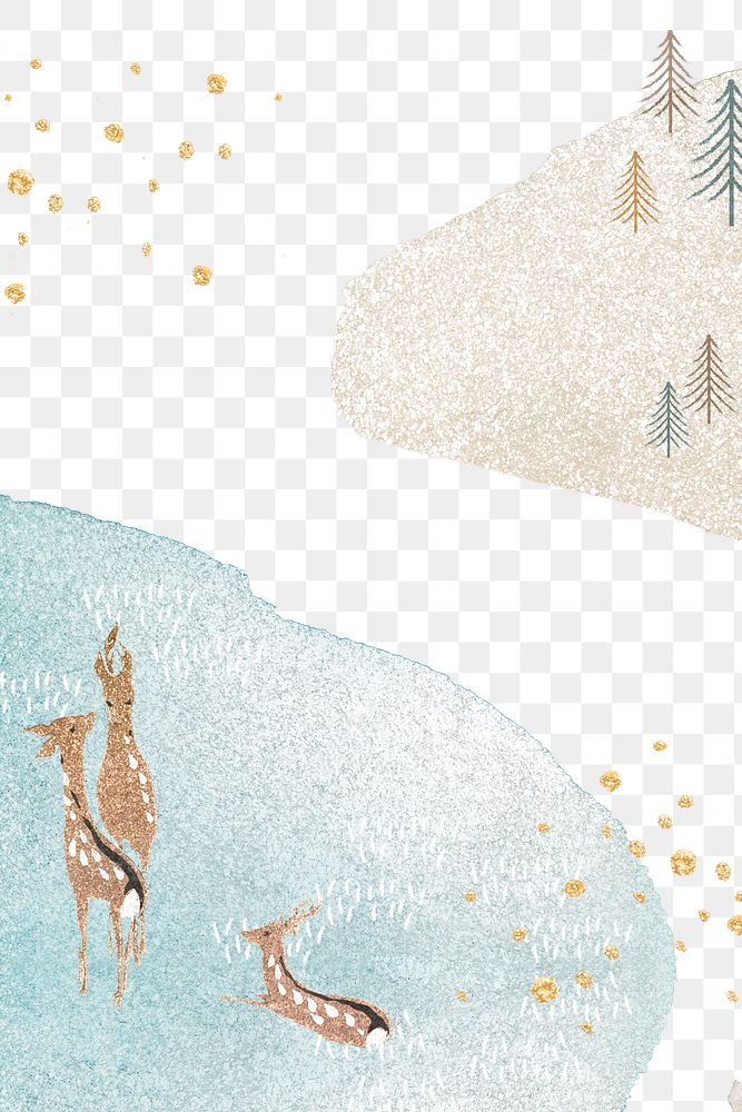 Winter png transparent background, watercolor glitter design