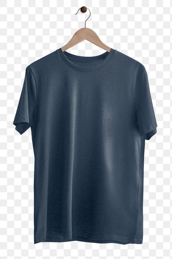 Casual png dark blue tshirt on transparent background