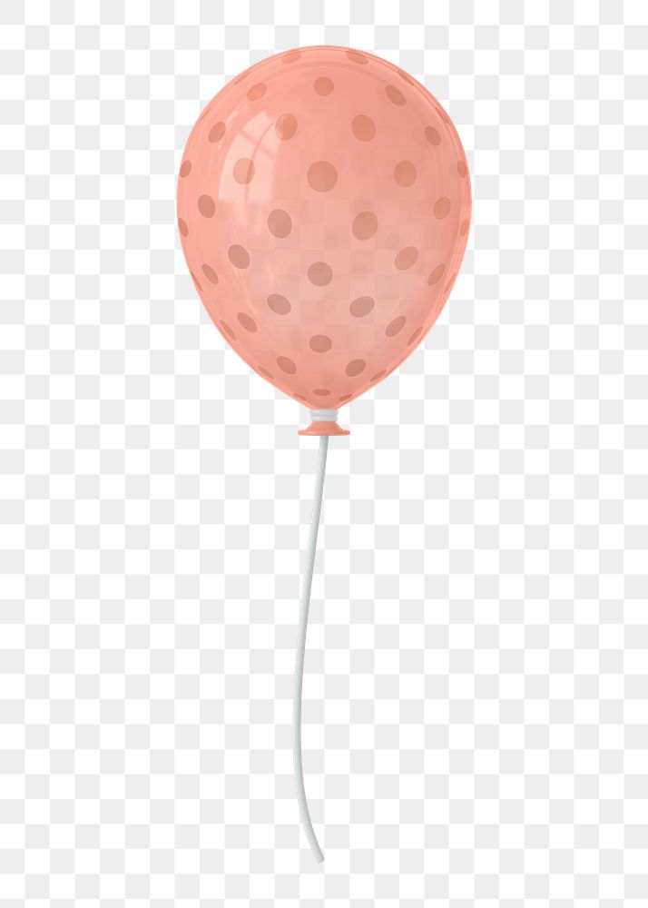 Pink balloon 3d png clipart, birthday design element, transparent background