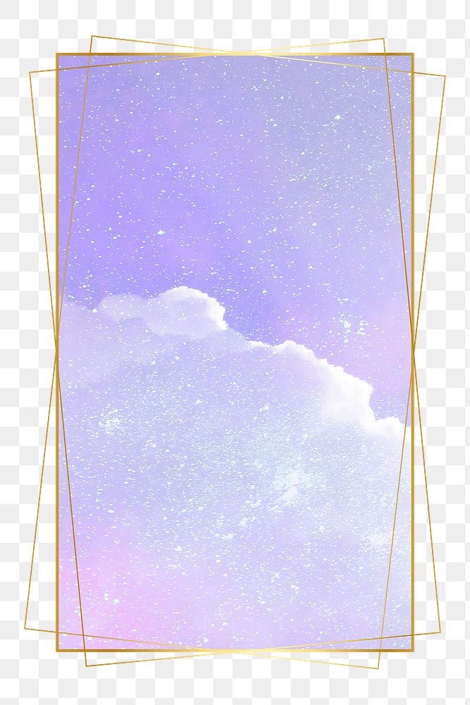 Purple png frame, sparkle design on transparent background
