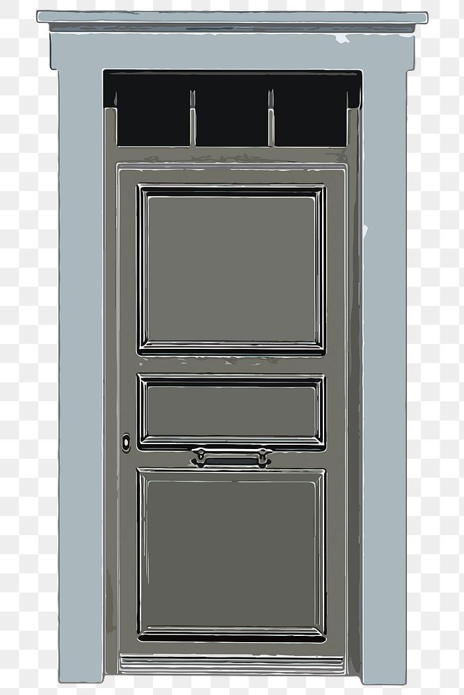 Modern door png clipart, house entrance illustration