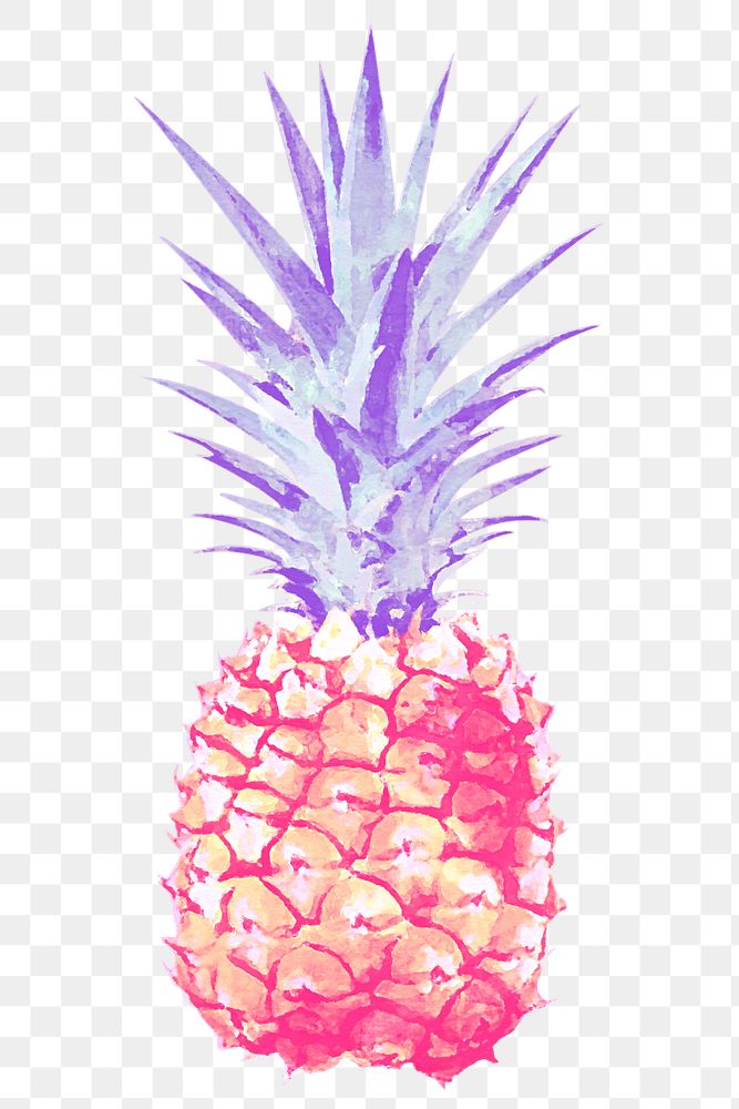 Pineapple png sticker, watercolor fruit on transparent background