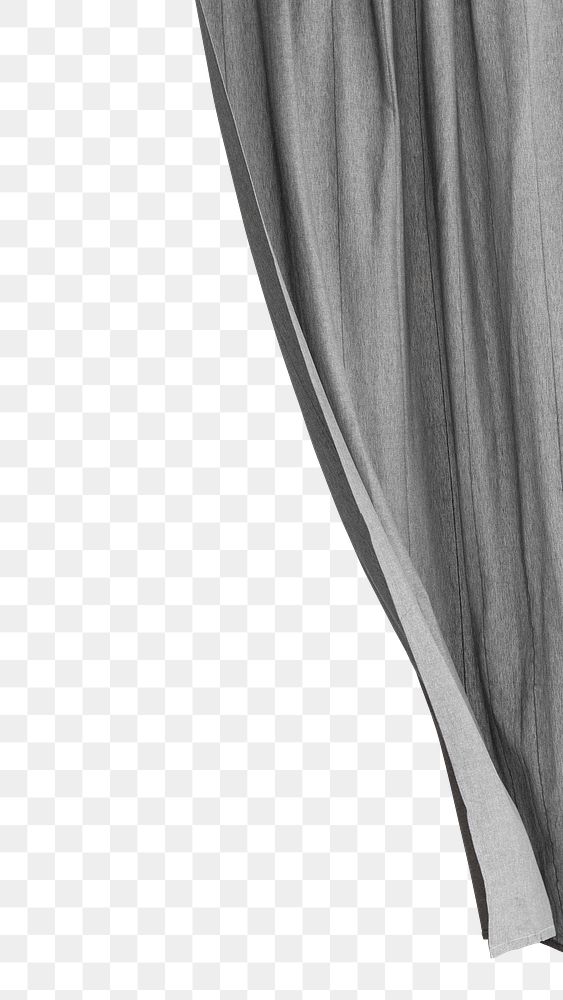 Gray curtain png border, transparent background