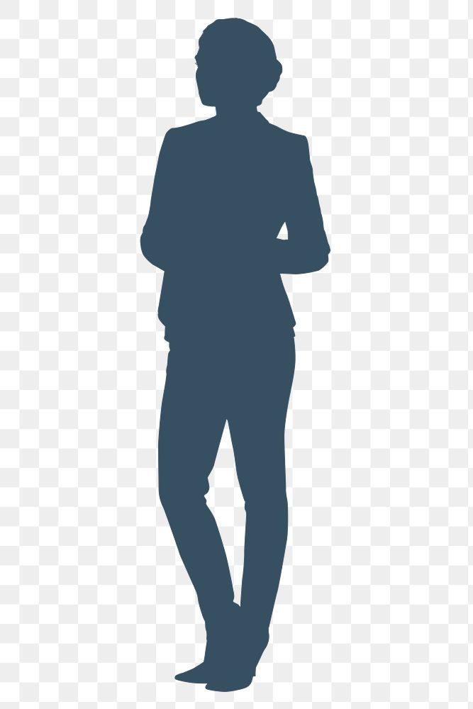 Business woman  png silhouette clipart, blue design