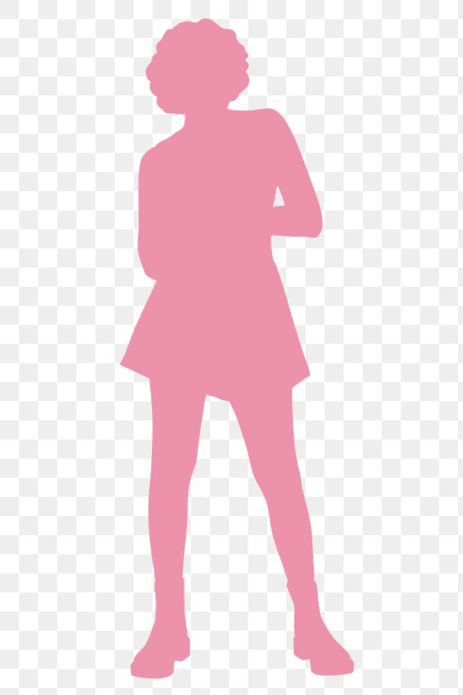 Afro woman png silhouette clipart, pink design