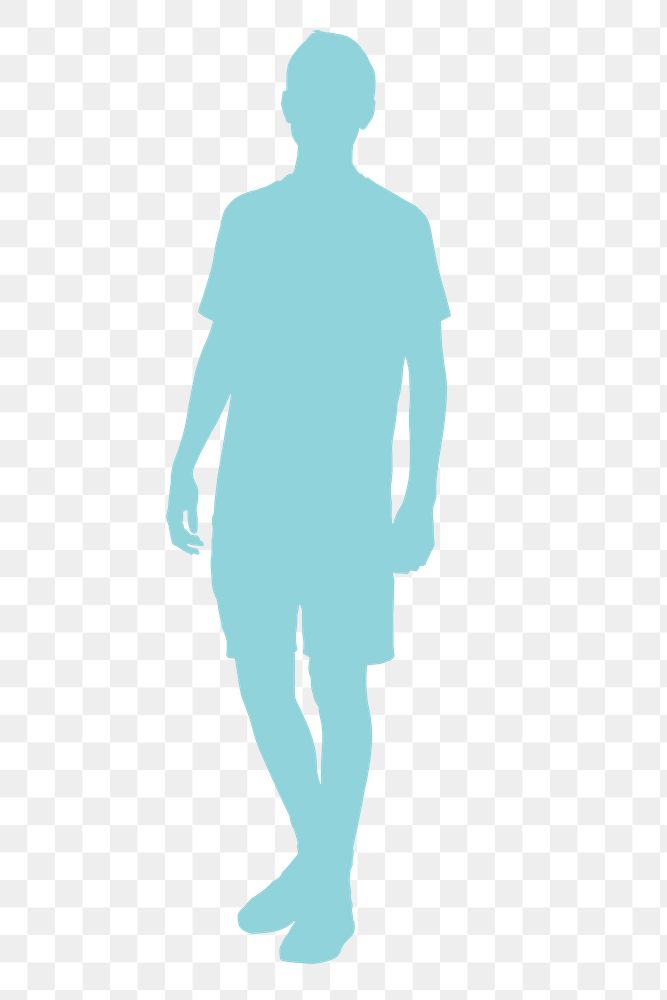 Blue man png silhouette sticker, transparent background