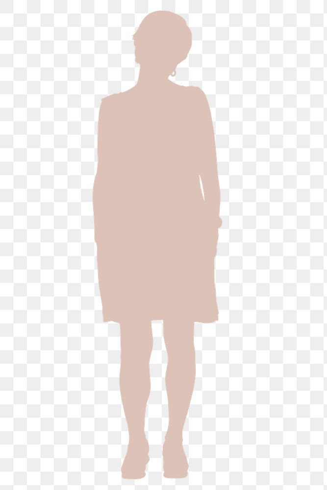 Pastel woman png silhouette clipart, standing gesture