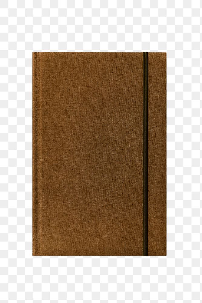 Brown leather notebook mockup png