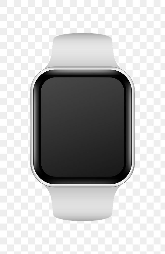 White watch screen template transparent png