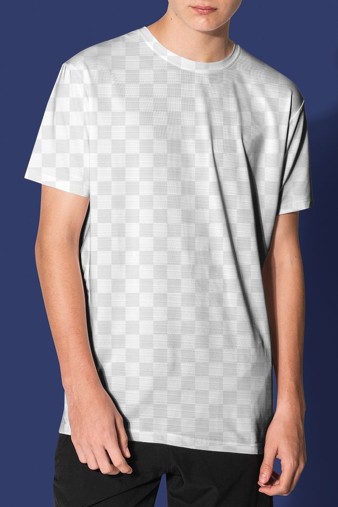 T shirt mockup png transparent design, men's apparel